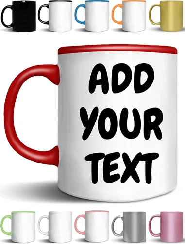 Miniatura 10 de Tazas de café personalizadas, añade tu nombre, texto o letras, tazas de cerámica personalizadas con varios colores y fuentes, taza con monograma