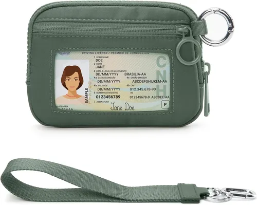 Miniatura 13 de La Cartera Iris con Cremallera y Ranura para Tarjetas con Ventana para Identificación, Monedero para Mujer con Cremallera, Llavero Mini Portátil
