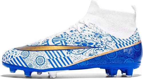 Zapatos de fútbol para niños con tacos de fútbol para jóvenes, botas altas para entrenamiento al aire libre
