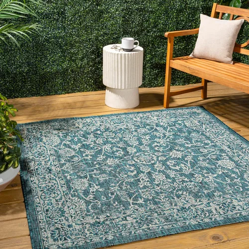 Miniatura 12 de JONATHAN Y Alfombra de pasillo floral tejida para interiores y exteriores 2X8, color crema/verde, tela bohemio texturizada para el patio trasero