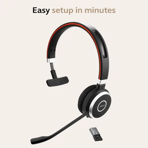 Miniatura 6 de Jabra Evolve 65 SE - Auriculares inalámbricos mono - Auriculares Bluetooth con micrófono de cancelación de ruido, batería de larga duración