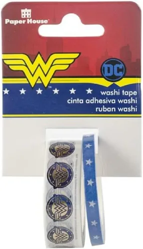 Miniatura 5 de Paper House Productions DC Comics Wonder Woman - Juego de 2 rollos de cinta Washi para álbumes de recortes y manualidades - Comic Cells
