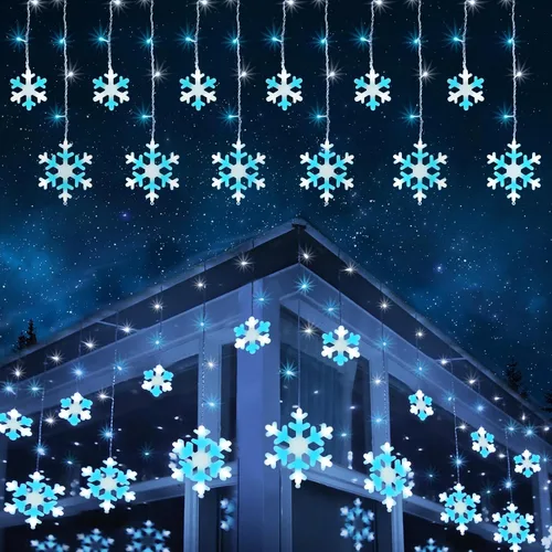 Miniatura 8 de Toodour Luces de carámbano de Navidad para exteriores, 20 tubos de 90 luces LED de carámbano con 8 modos, cadena de luz de cristal para interiores