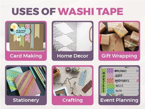 Miniatura 3 de Syntego 2 rollos de cinta Washi con purpurina decorativa para manualidades, autoadhesiva, 0.591 in x 16.4 ft (dorado)