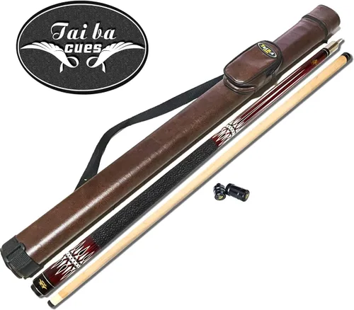 Miniatura 4 de Tai ba cues Palo de billar, punta de cuero multicapa de 13 mm, 58 pulgadas, envoltura de lino, palo de billar profesional de madera dura de arce A3