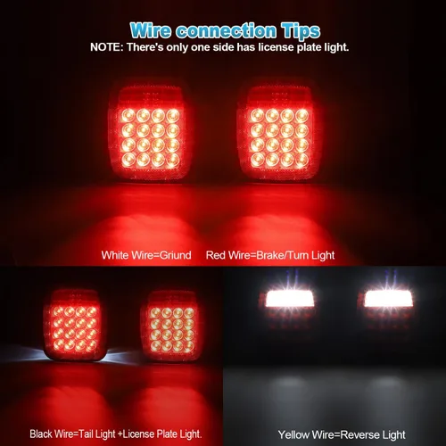 Miniatura 4 de Partsam Par de 38 LED Luces de cola universales de freno de giro de parada de licencia de respaldo para Wrangler YJ TJ CJ Camión Remolque Barco RV