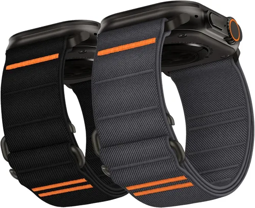Miniatura 12 de Suitisbest Paquete de 2 correas deportivas compatibles con Apple Watch Ultra de 49mm 46mm 45mm 44mm 42mm 41mm 40mm 38mm, correa deportiva elástica