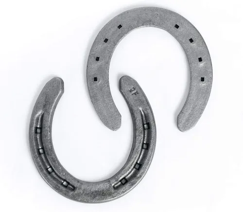 Juego de herraduras de acero para caballos, manualidades, decoraciones y juegos de patio trasero - Talla 00 - R2-F - Acero con chorro de arena - The