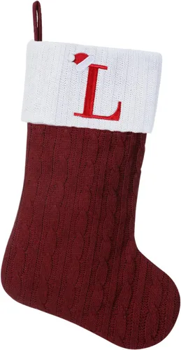 Miniatura 87 de Medias de Navidad personalizadas de 19 pulgadas con iniciales bordadas, medias de Navidad de punto negro para decoraciones de vacaciones familiares