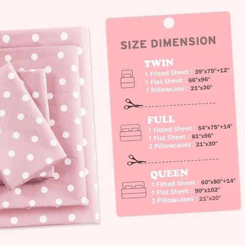 Miniatura 4 de Intelligent Design Juego de sábanas de tamaño individual para niñas, 100% algodón percal, suave, sábana encimera y ajustable, funda de almohada
