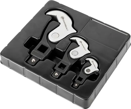 Miniatura 6 de Powerbuilt Juego de llaves para patas de gallo con resorte de 2 piezas, ajustable, tamaño automático, universal, autoajustable, agarre eléctrico