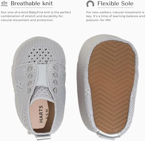 Miniatura 3 de HARTS Sidekick Best First Walker - Tenis lavables flexibles para mantenerse en el zapato unisex PlateadoGris