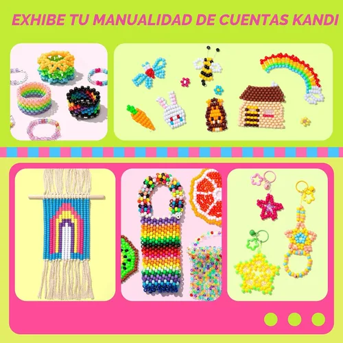 Miniatura 11 de Simetufy 3600 cuentas de poni a granel, 24 colores surtidos, cuentas de plástico arcoíris para trenzar el cabello, pulseras de amistad, 3600 Clásico