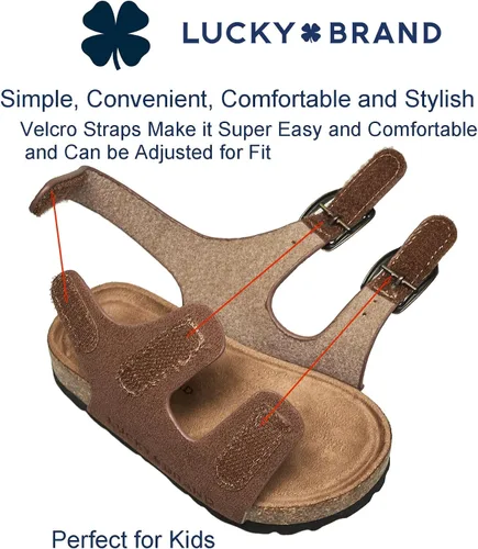 Miniatura 3 de Lucky Brand Sandalias unisex para bebé, con doble correa y cierre de velcro (niños pequeños)