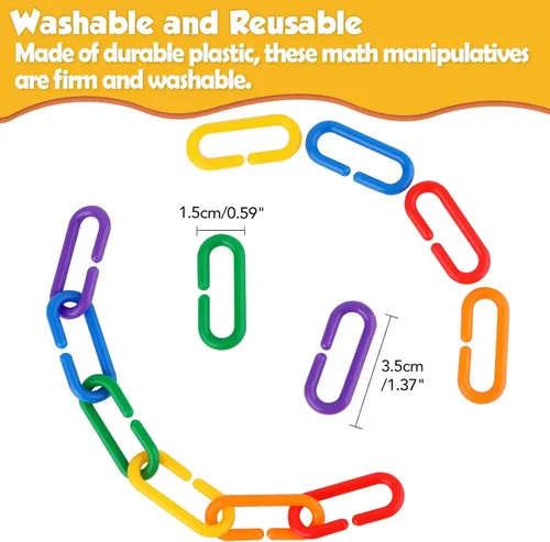 Miniatura 5 de Aizweb Juego de 240 ganchos de plástico con clips en C, kit de actividades de conteo y enlace, juguetes sensoriales para niños pequeños, desarrolla