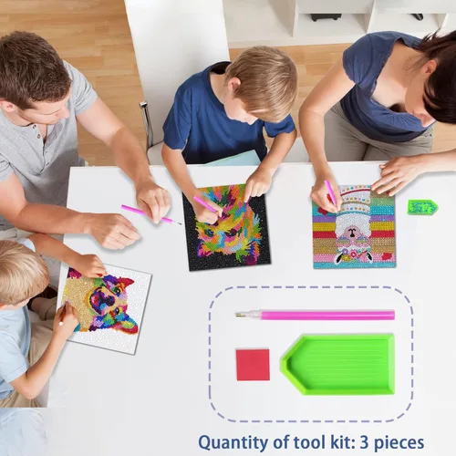 Miniatura 4 de UiSdfuy Kits de arte de diamantes para niños, artes y manualidades de 8, 9, 10, 11 y 12 años, arte de diamantes para niños, arte de gemas paquete