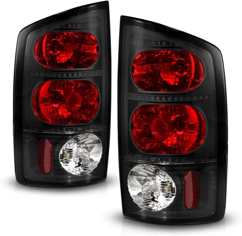 Miniatura 2 de AmeriLite Par de luces traseras de repuesto para Dodge Ram 1500 2002-2006 03-06 Ram 2500 3500 Pickup estilo europeo negro transparente - lado