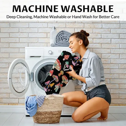 Miniatura 5 de Manta de hongos para niñas y niños, acogedora, cálida, manta de regazo de 30 x 40 pulgadas para sofá, silla, manta negra novedosa y mullida, regalo