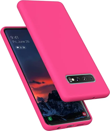 Miniatura 7 de Funda diseñada para Galaxy S10 Plus de 6.4 pulgadas, S10+ de gel de silicona líquida a prueba de golpes, funda de forro de tela de microfibra suave