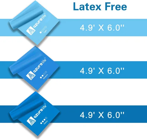 Miniatura 3 de A AZURELIFE - Bandas de resistencia profesionales largas sin látex, bandas elásticas para terapia física, yoga, pilates, rehabilitación