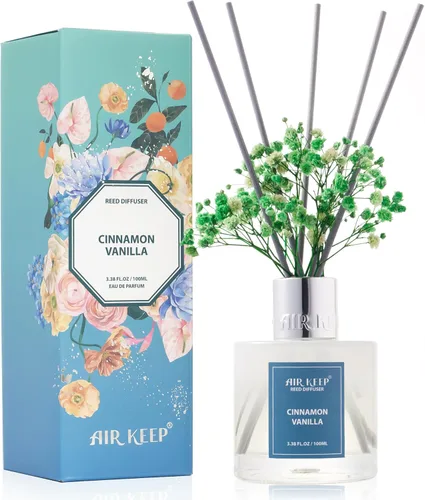 Miniatura 28 de Airkeep Juego de difusor de junco, 3.38 onzas líquidas (3.4 fl oz), difusor de aceite de niebla marina y sal marina con 8 varillas de caña, difusor