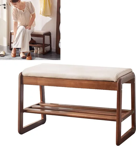 Miniatura 8 de Zapatero para armario, banco de entrada, banco de almacenamiento de zapatos, otomano con almacenamiento y asiento para sala de estar, banco