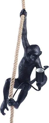 Miniatura 8 de Lámpara colgante de resina vintage con cuerda de cáñamo de mono, lámpara colgante industrial retro Edison E27 para comedor, sala de estar
