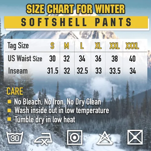 Miniatura 6 de M-Tac Pantalones tácticos de invierno para hombre Softshell con forro polar aislante