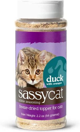 Miniatura 7 de Herbsmith Sassy Cat Kibble Seasoning – Conejo y pato liofilizado – Decoración de comida para gatos para los quisquillosos – Conejo y pato