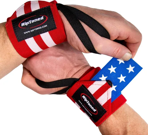Miniatura 30 de Rip Toned Muñequeras de 18" – Correas de muñeca respaldadas por la USPA para levantamiento de pesas – Soporte de muñeca de calidad – Ajustables, Rojo
