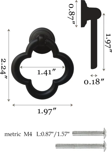 Miniatura 2 de Pomos de Armario Pomos de Gabinete Tiradores de Cajón, Pomos de Aleación de Zinc Negro para Tocador, Pomos de Armario para Cocina, Baño (Estilo F-2)