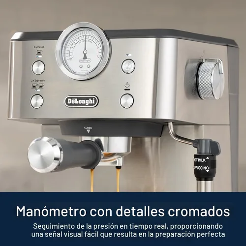 Miniatura 5 de De’Longhi Máquina de café espresso clásica con espumador de leche, bomba de 15 bares y control de temperatura - Kit de cafetera barista