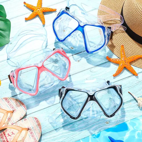 Miniatura 3 de Fabbay 3 gafas de natación con cubierta para la nariz, gafas de natación para adultos, esnórquel, paquete de gafas de natación para jóvenes, hombres
