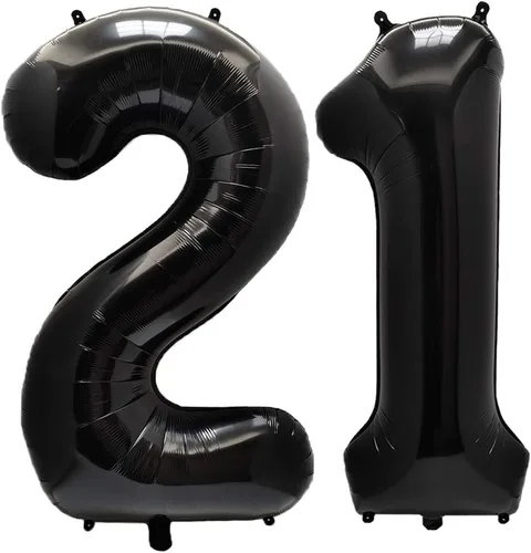Miniatura 25 de AULE Globos grandes de 40 pulgadas, número 0, negros, grandes, de papel de aluminio, globos de número de helio 0-9, gigantes, jumbo, felices