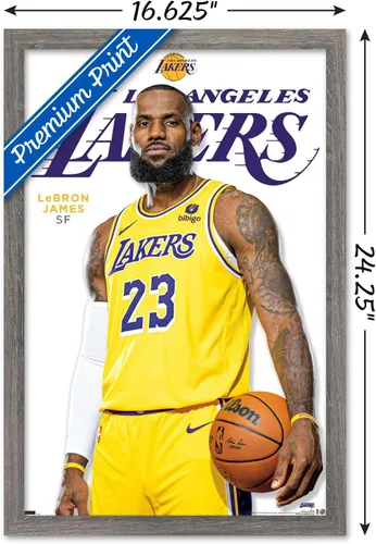 Miniatura 3 de NBA Los Angeles Lakers - Póster de pared de la serie 23 de LeBron James, 22.4 pulgadas de largo x 14.7 pulgadas de ancho, versión enmarcada