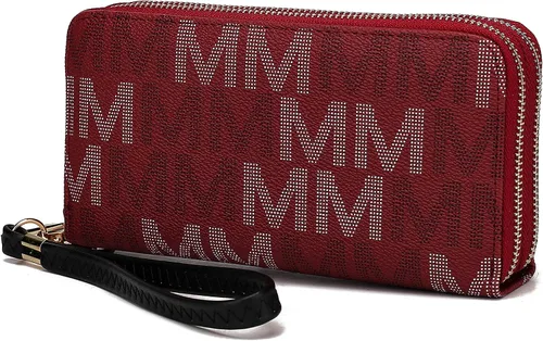Miniatura 86 de MKF Collection Mia K - Cartera de pulsera para mujer, pequeña cartera de cuero vegano para tarjetas de crédito con cremallera y bolsillo