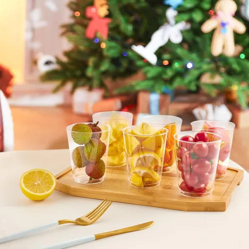 Miniatura 6 de JollyPack Paquete de 300 Vasos de Plástico Transparente de 10 OZ Vasos Desechables de Servicio Pesado Duros para Beber para Navidad, Boda, Hogar