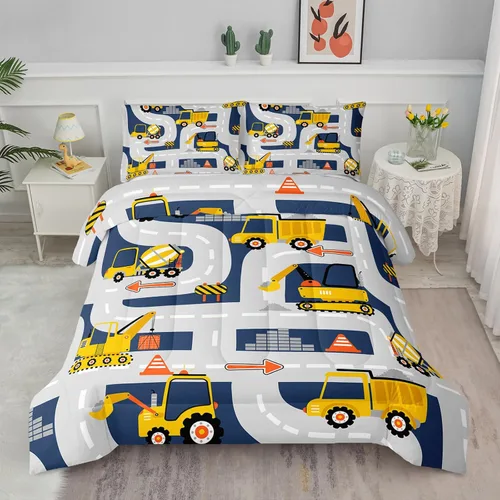 Miniatura 13 de Juego de edredón para niños Axolotl, tamaño individual, juego de ropa de cama con diseño de autos de carreras para niños, niñas, adolescentes