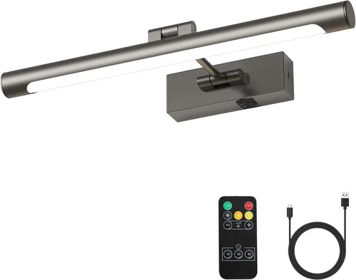 Miniatura 8 de Joosenhouse Luz de imagen funciona con pilas, luces inalámbricas de 16.53 pulgadas para pared, regulable y apagado con temporizador, brazo oscilante