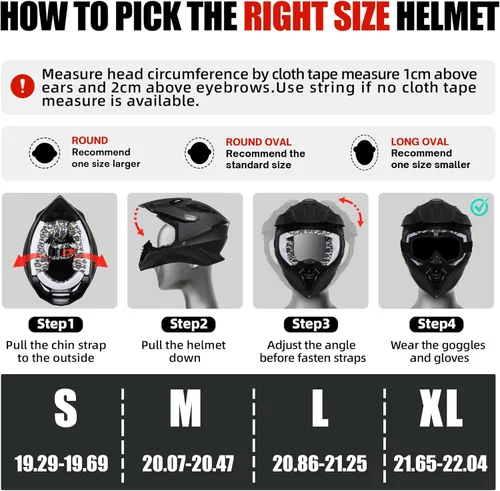 Miniatura 6 de Casco de motocross aprobado por DOT con visera para niños, juego de casco de motocross ATV de cara completa con gafas y guantes, motocicleta