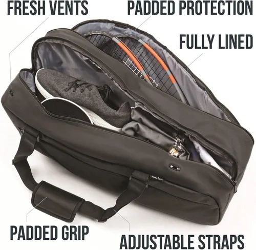 Miniatura 4 de Athletico Bolsa de Tenis y Raquetbol - Bolsas de Tenis para Mujeres y Hombres para Sostener Raqueta de Tenis, Raqueta de Raquetbol, Paletas