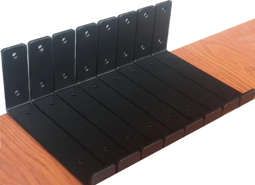 Miniatura 11 de Paquete de 4 soportes de estante de labio J de 5.5 pulgadas de largo x 4 pulgadas de alto x 1.5 pulgadas de ancho, soporte de estante flotante