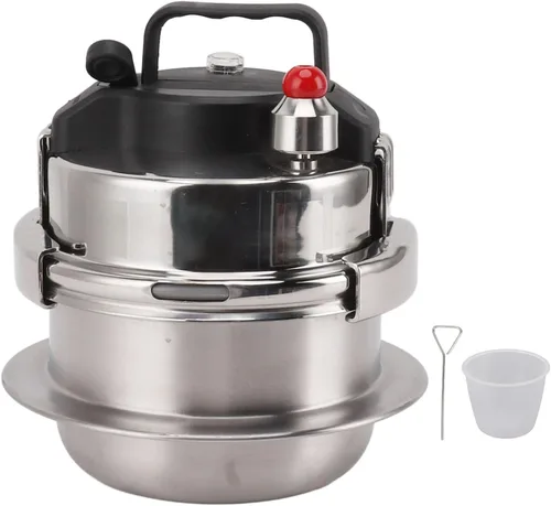 Miniatura 2 de Olla a presión de acero inoxidable 0.8L Estofado de alta presión de cocción rápida para inducción de gas Adecuado para cocina al aire libre Uso