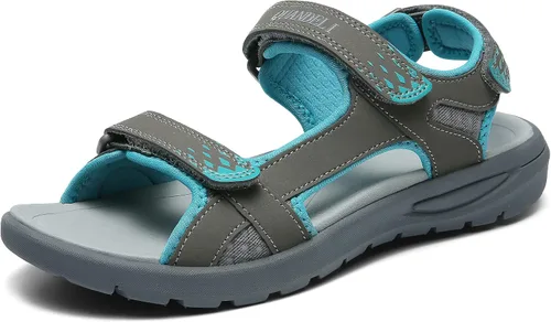 Miniatura 8 de Sandalias para caminar para mujer, sandalias de senderismo impermeables de verano, cómodas y ligeras, deportivas, sandalias deportivas con punta