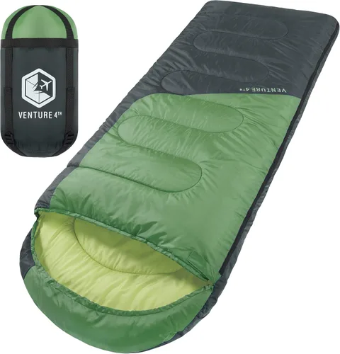 VENTURE 4TH Saco de dormir para mochileros – XXL, tamaños dobles e individuales – Saco de dormir ligero para clima cálido y frío para adultos, niños