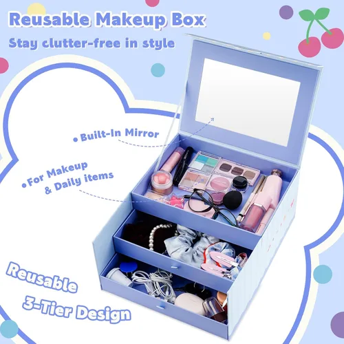 Miniatura 8 de Glam Code Calendario de Adviento de maquillaje de 24 días 2025, juego de regalo de maquillaje de belleza para adolescentes y mujeres adultas, Azul