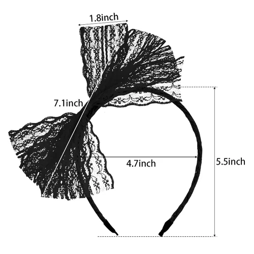 Miniatura 2 de SUMERSHA Diadema de lazo de encaje neón para mujer, disfraz de los años 80, accesorio para el cabello para fiesta temática de los años 80, aro
