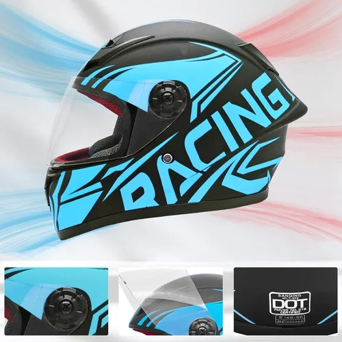 Miniatura 5 de SanQing - Casco de motocicleta de cara completa para niños, motocross, bicicleta de tierra, ATV, BMX, kart, todoterreno, para 4 ruedas, niño, niña