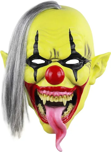 Miniatura 3 de Máscara de payaso de terror, máscara de payaso malvado de miedo, disfraz de Halloween, espeluznante diablo, zombi, fantasma, mueca de fantasma