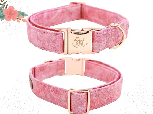 Miniatura 3 de Elegant little tail - Collar rosa para perras con flor, collar ajustable para mascotas con regalo de flores, collares para perros medianos